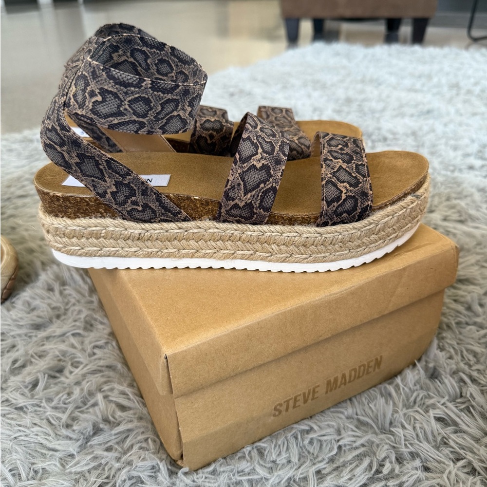 Steve Madden Brown Snake Print Espadrilles